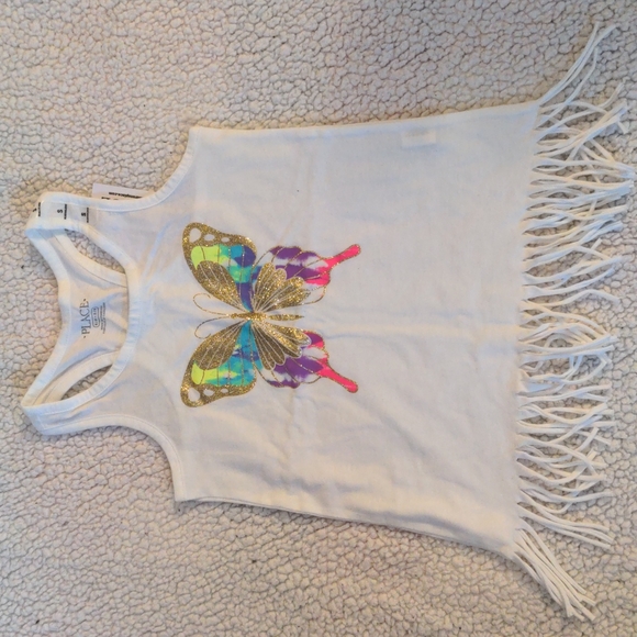 White butterfly racerback tank top - small - Picture 1 of 1